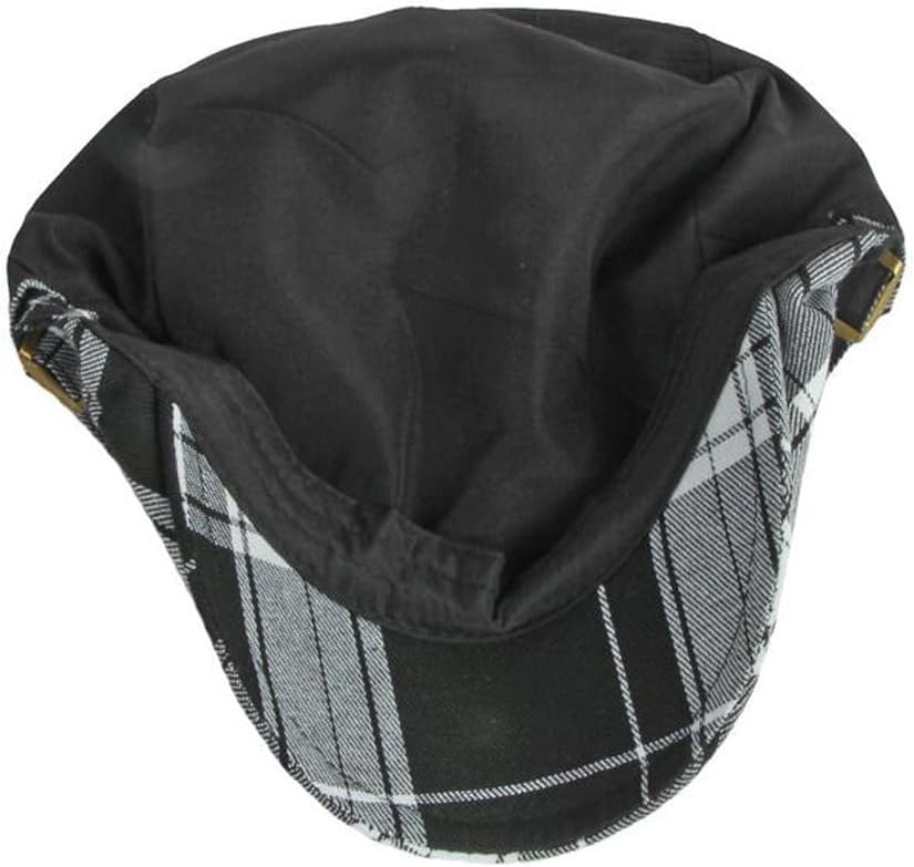 2 Pack Mens Newsboy Hat Flat Cap Adjustable Plaid Ivy Gatsby Cabbie Driving Golf Hat Beret