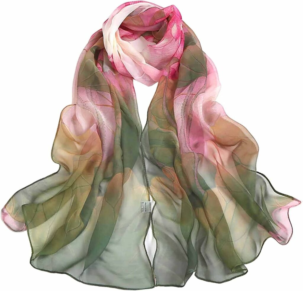 Acotavie 2 Pcs Scarfs for Women Lightweight Scarves Fashion Floral Print Shawls Holiday Gifts Scarf