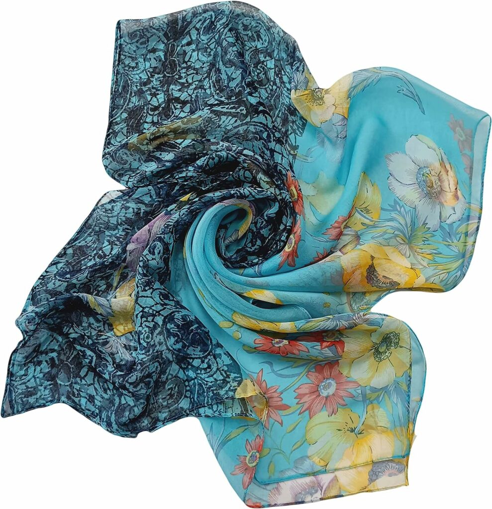 Acotavie Scarfs for Women Lightweight Print Floral Pattern Scarf Fashion Scarves Sunscreen Wraps Shawls