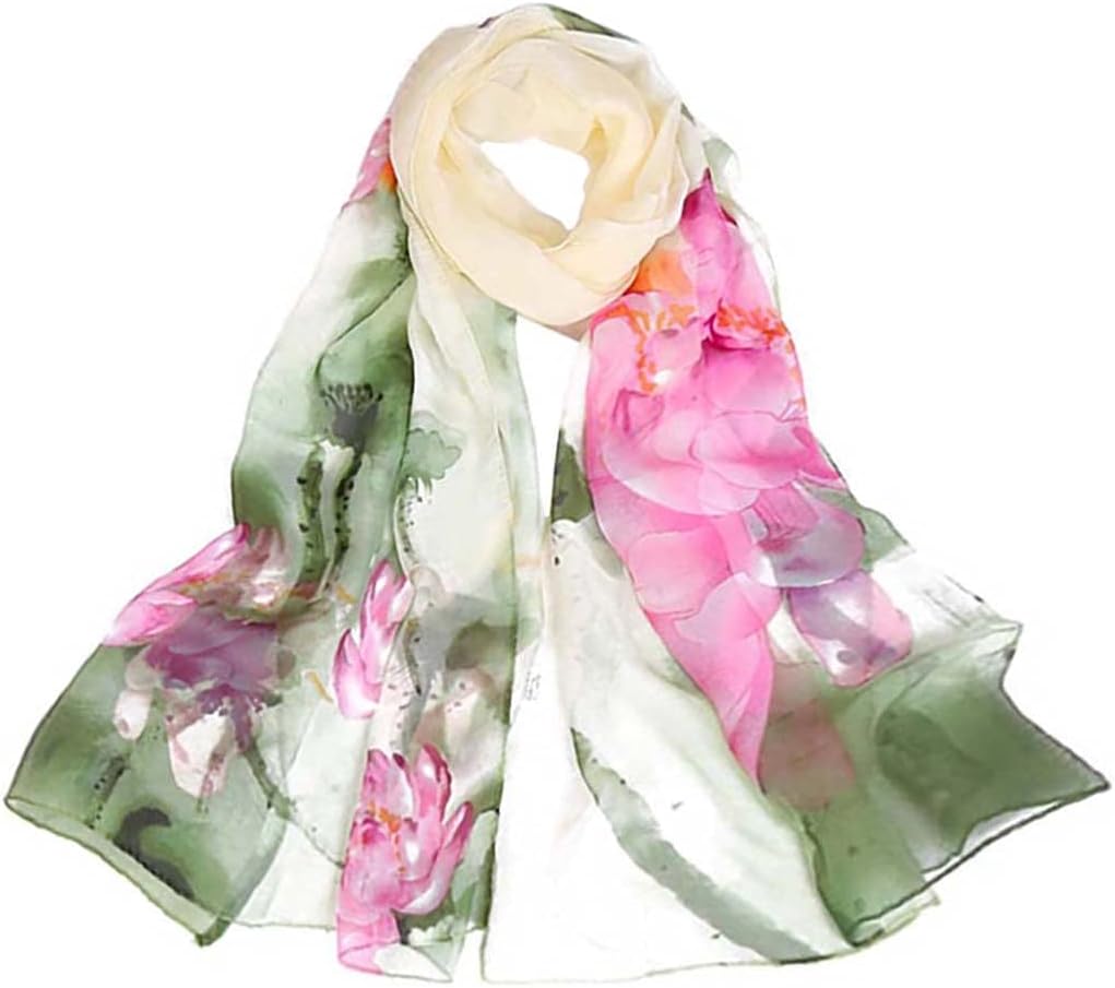 Acotavie Scarfs for Women Lightweight Print Floral Pattern Scarf Fashion Scarves Sunscreen Wraps Shawls