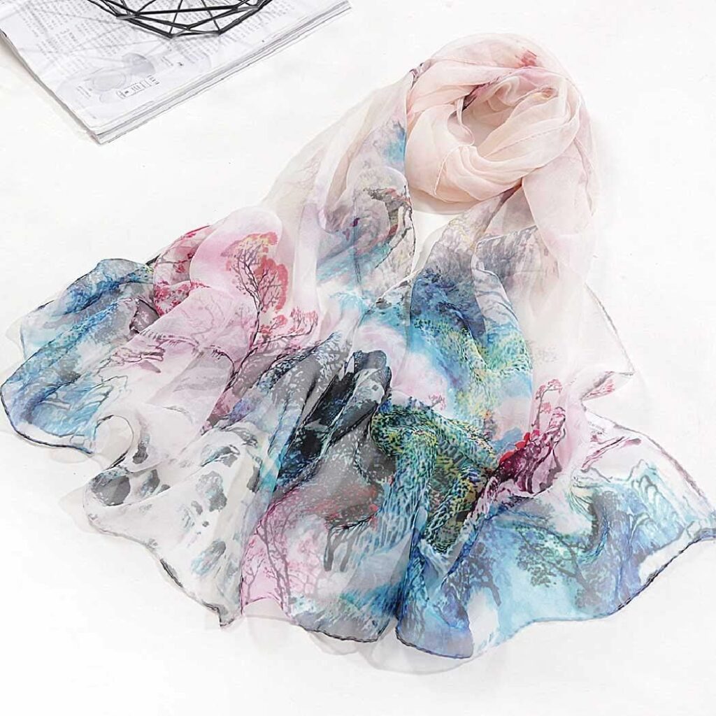 Acotavie Scarfs for Women Lightweight Print Floral Pattern Scarf Shawl Fashion Scarves Sunscreen Shawls