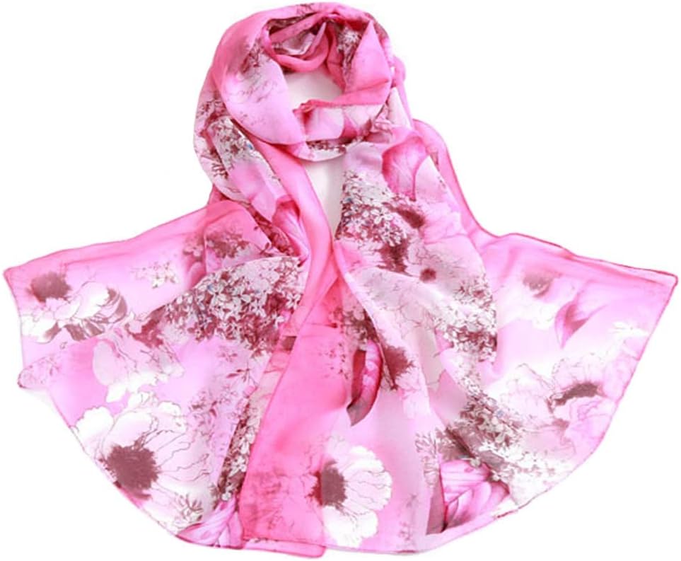 Acotavie Womens Chiffon Scarf Lightweight Scarves Fashion Floral Print Scarfs Shawl for Ladies and Girls