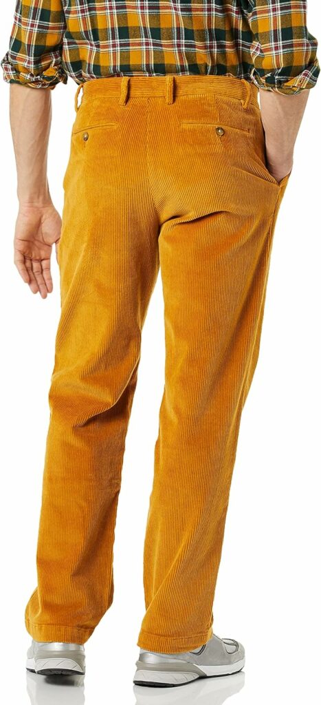 Amazon Essentials Mens Pleated Classic-Fit Stretch Corduroy Chino Pant