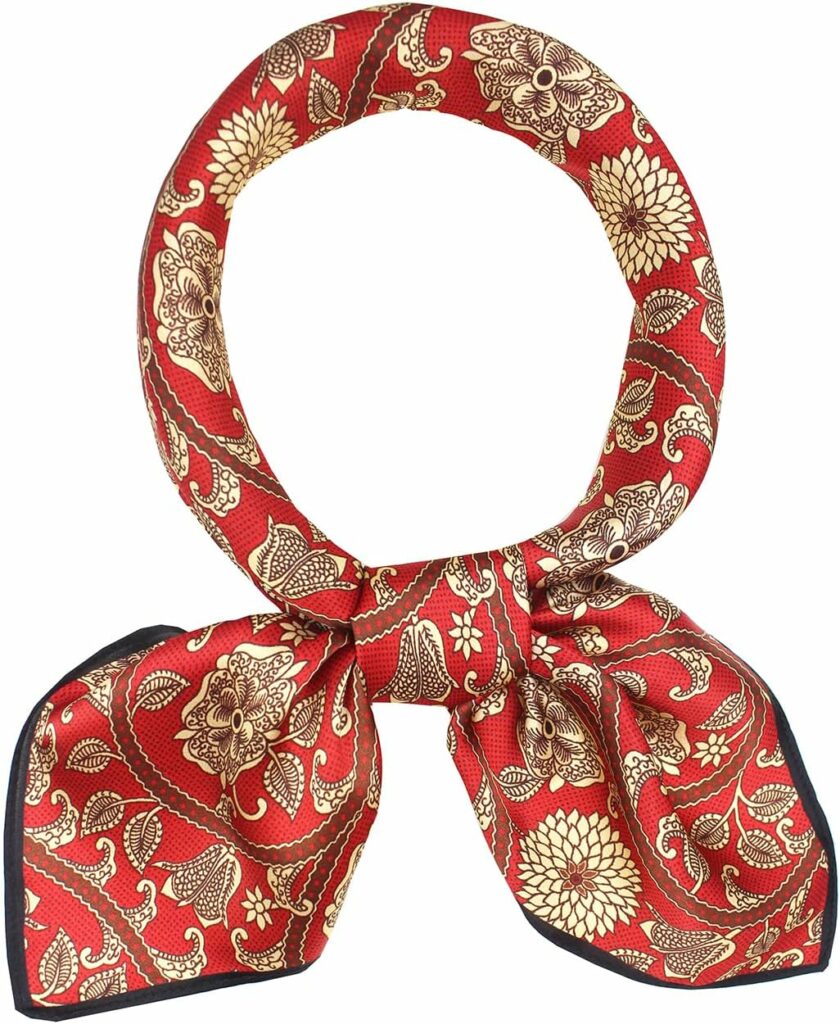 ANDANTINO 100% Pure Mulberry Silk Square Scarf for Hair-27 Women Men Natural Silk Neckerchief Digital Printed Headscarf