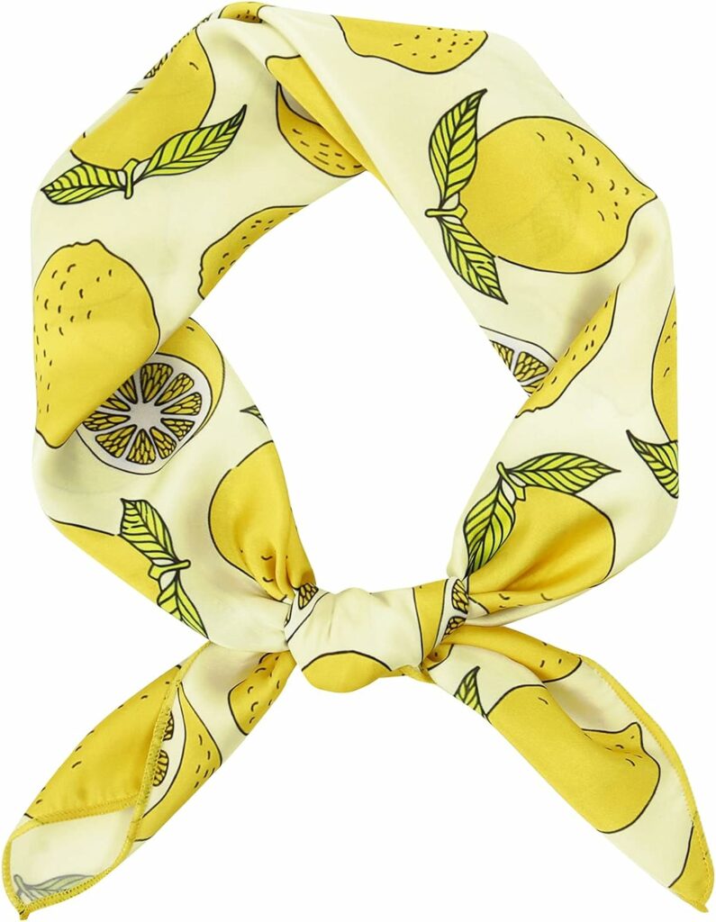 GERINLY Cute Bandana for Women Fruits Printed Square Hair Scarf Headband Summer Accessories Lovely Neckerchief