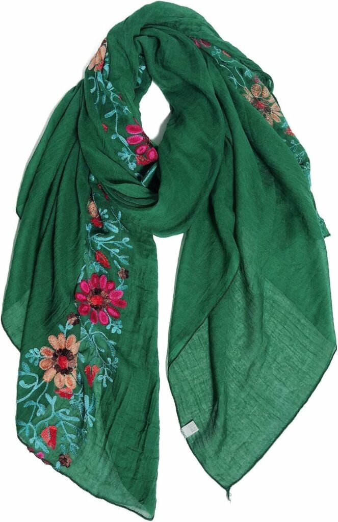 GERINLY Stylish Scarves for Women Lightweight Fashion Lace Printed Wrap Scarfs