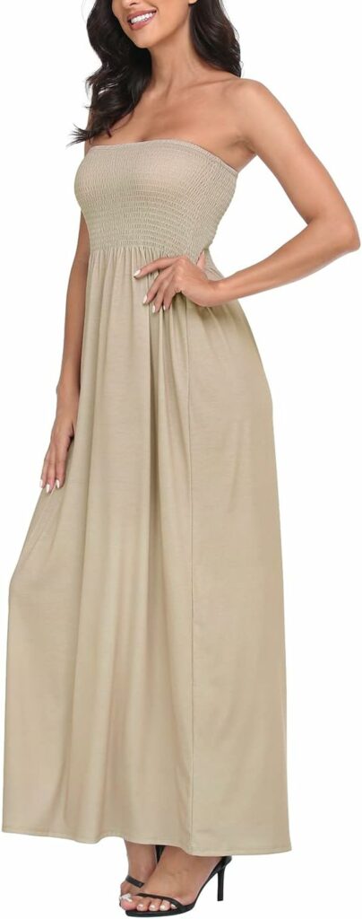 HDE Womens Strapless Maxi Dress Plus Size Tube Top Long Skirt Sundress Cover Up