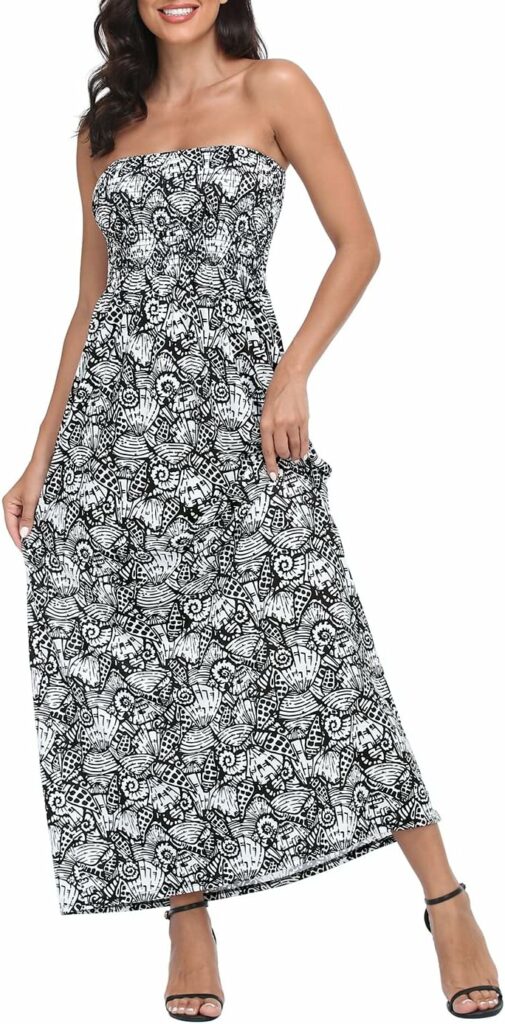 HDE Womens Strapless Maxi Dress Plus Size Tube Top Long Skirt Sundress Cover Up