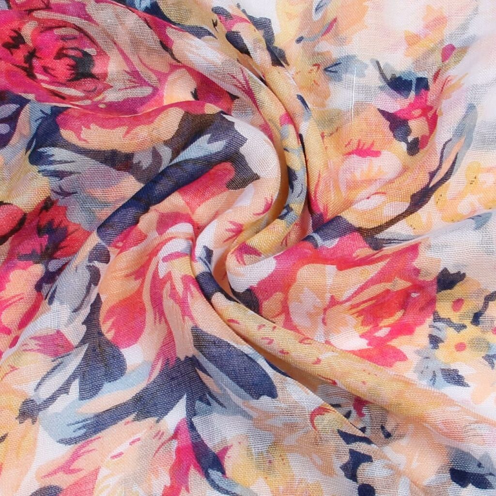 Lightweight Fashion Scarves Rose Floral Prints Head Wraps