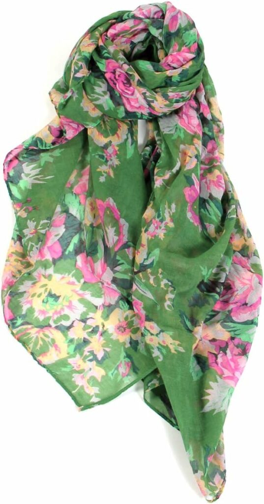 Lightweight Fashion Scarves Rose Floral Prints Head Wraps