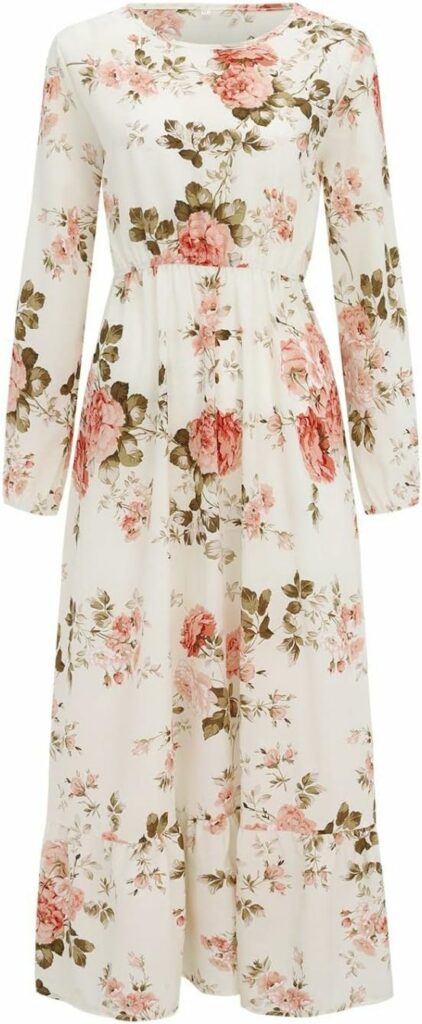 Long Sleeve Dress for Women Crewneck Boho Print Long Maxi Fall Dress Empire Cottagecore Trendy Ruffle Hem Swing Casual High Waist Vacation Round O Neck Wedding Guest Cottage Core Sundress Fashion A Line Flowy Party Patterned Holidy Waist Holidy Fashion Cottage Core Patterned Sundress A Line Flowy Party American flag July 4th summer dress American flag butterfly lantern sleeve holiday thigh length ballon sleeve travel womens teens girls red dress fairy core boho colorful Beige
