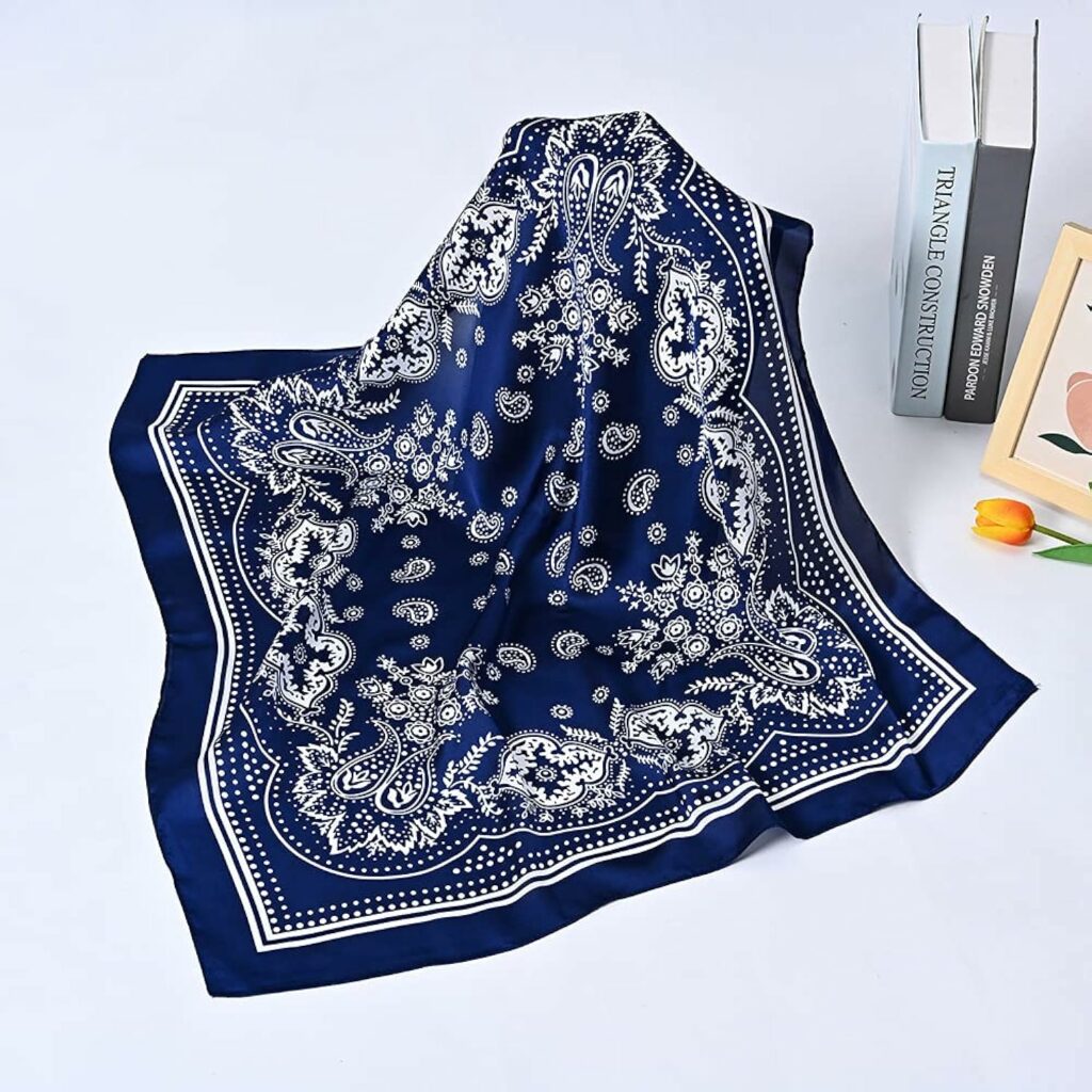 MEISEE 4 Pcs or2 Pcs 27 inches Silk Feel Satin Square Head Scarves for Women Neck Hair Scarves Hair Bandanas Neckerchief