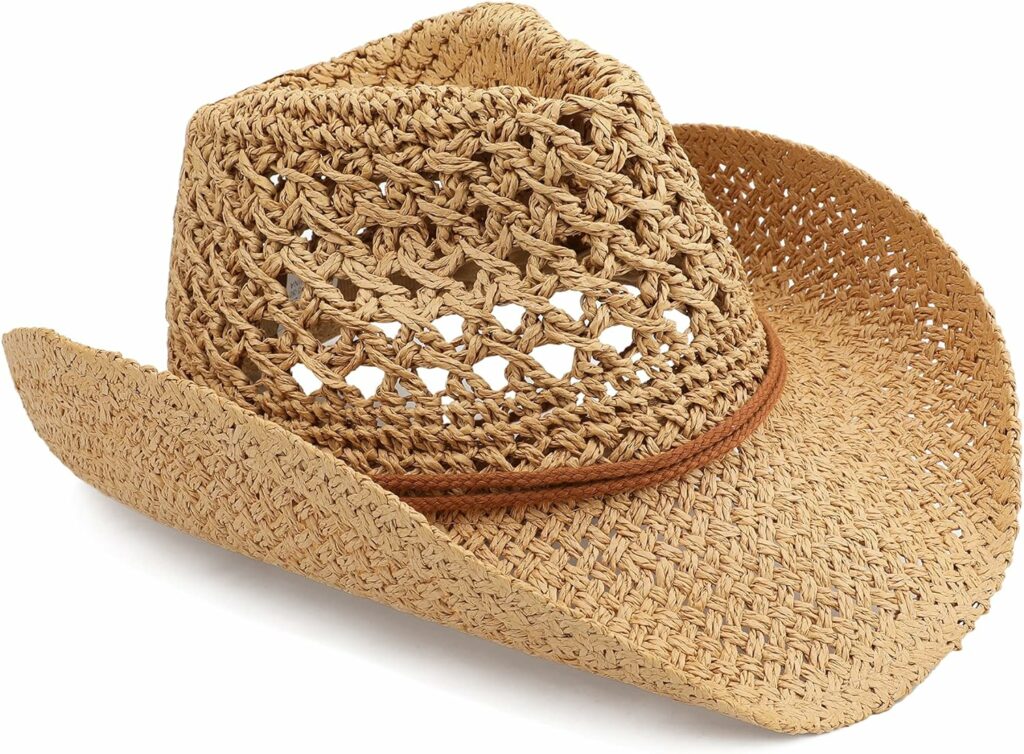 Melesh Adult Sun Straw Western Cowboy Hat