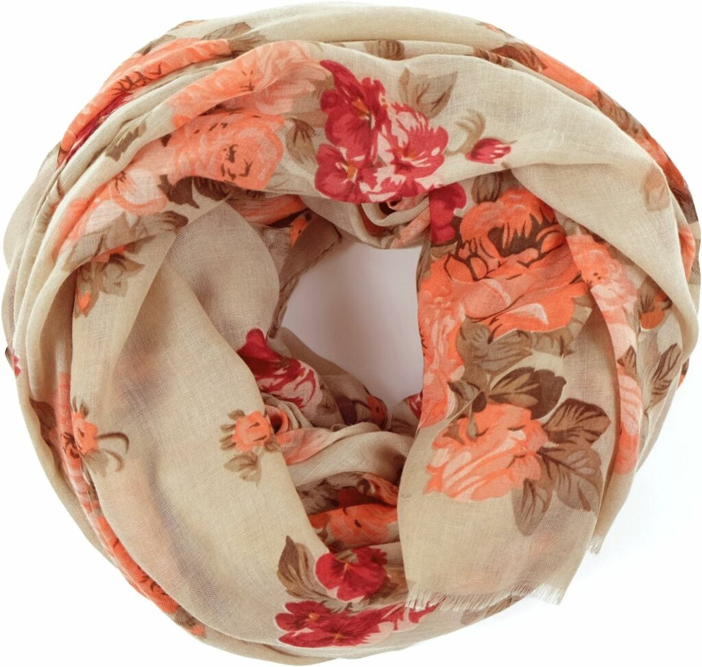 MELIFLUOS DESIGNED IN SPAIN Scarf for Women Lightweight Floral Flower for Spring Fall Winter Scarves Shawl Wrap