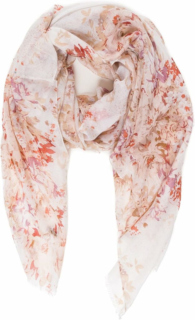 MELIFLUOS DESIGNED IN SPAIN Scarf for Women Lightweight Floral Flower Scarves for Spring Spring Fall Winter Shawl Wrap