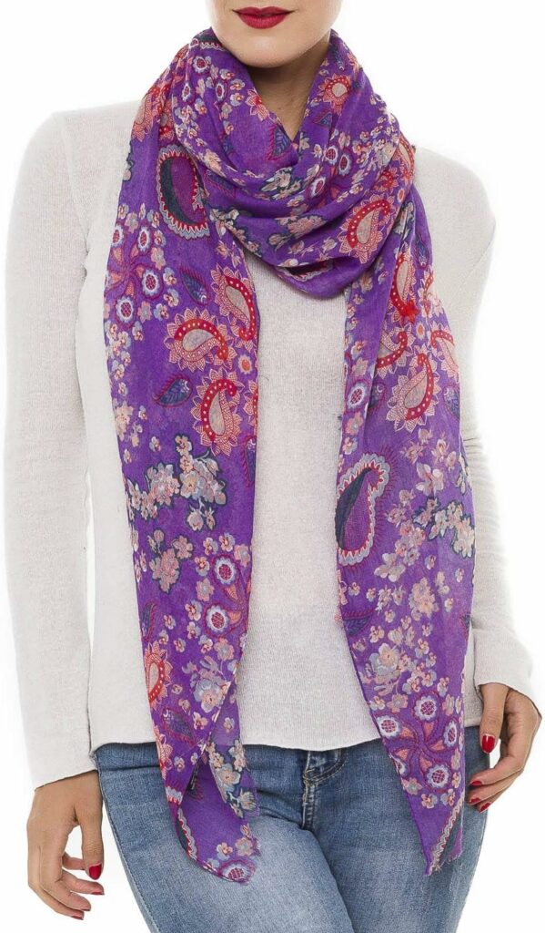 MELIFLUOS DESIGNED IN SPAIN Scarf for Women Lightweight Paisley Fashion for Spring Fall Winter Scarves Shawl Wrap