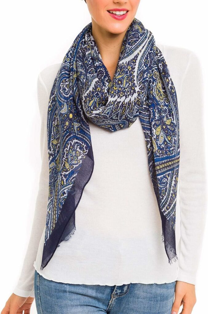 MELIFLUOS DESIGNED IN SPAIN Scarf for Women Lightweight Paisley Fashion for Spring Fall Winter Scarves Shawl Wrap