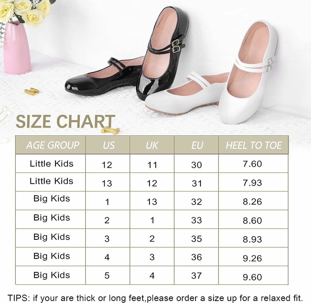 MIXIN Girls Dress Shoes Mary Jane Shoes for Girl Ballet Flats Back to School Princess Wedding Shoes