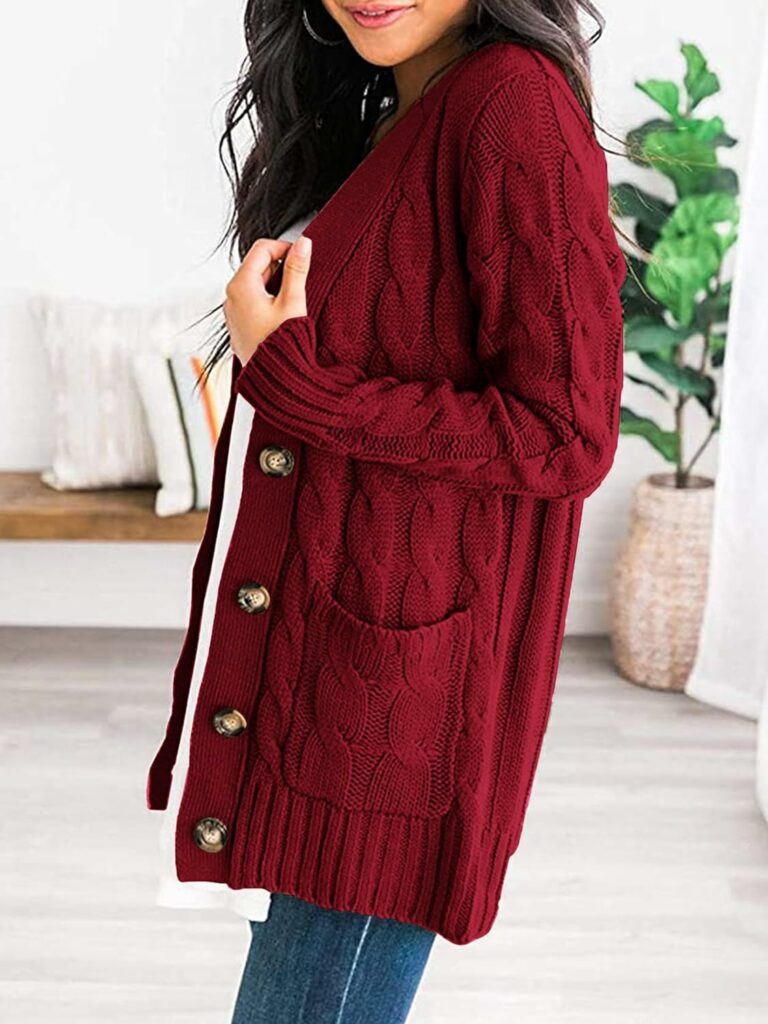 PRETTYGARDEN Womens Open Front Cardigan Sweaters Fashion Button Down Cable Knit Chunky Outwear Coats