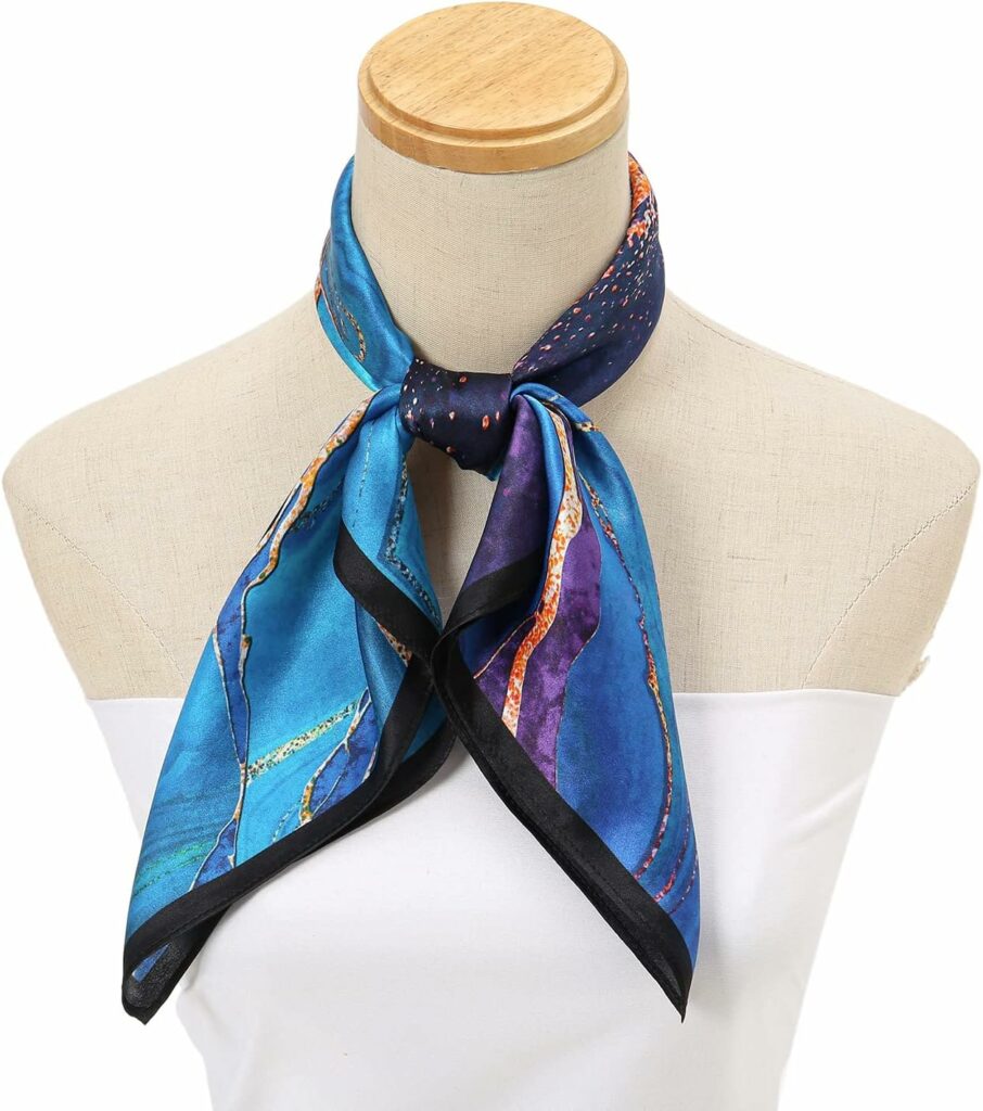 RIIQIICHY 100% Silk Scarf Head Scarf for Women Hair Scarf for Sleeping Hair Wrapping at Night Square Neck Scarves