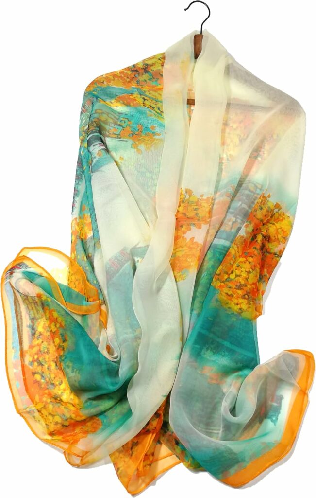 Shanlin Super Large Silk Feel Floral Scarves for Women in Gift Box