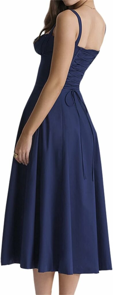 Women Cottagecore Dress Floral Maxi Dress Square Neck Vintage Spaghetti Strap Boydcon Long Flowy Dress Sundress