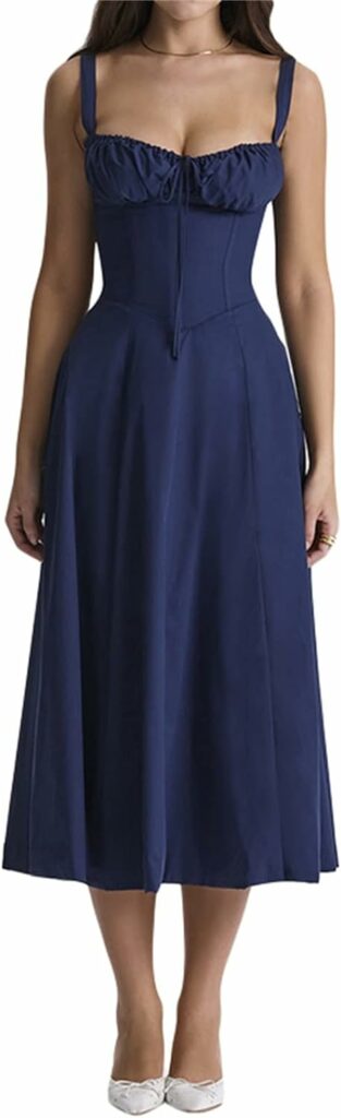 Women Cottagecore Dress Floral Maxi Dress Square Neck Vintage Spaghetti Strap Boydcon Long Flowy Dress Sundress