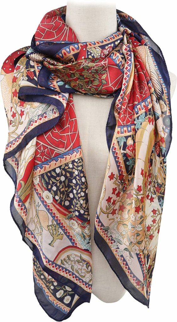 YOUR SMILE Ladies/Womens Lightweight Floral Print/Solid Color mixture Shawl Scarf For Spring Summer season