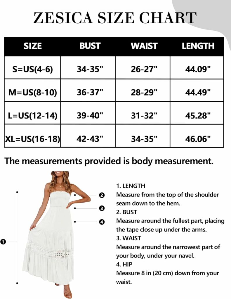 ZESICA Womens 2023 Summer Bohemian Strapless Off Shoulder Lace Trim Backless Flowy A Line Beach Long Maxi Dress